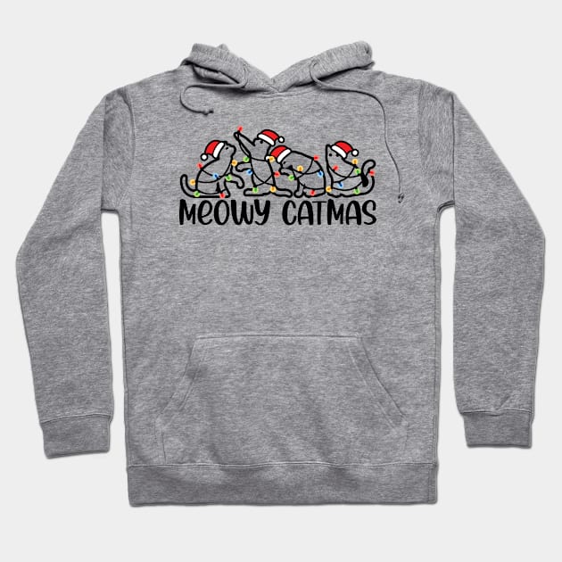 Meowy Catmas, Cute Reindeer Cats, Funny Cat Lovers, Christmas Gift For Men, Women & Kids Hoodie by Art Like Wow Designs